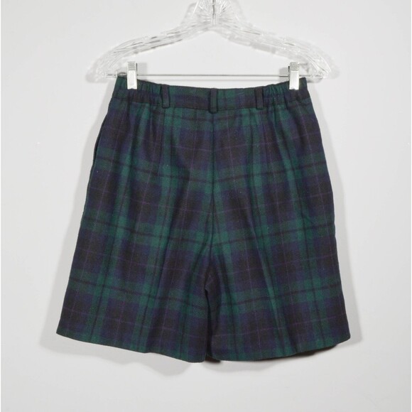 Vintage Sag Harbor Wool Blend Blackwatch Plaid Pleated Bermuda Shorts Sz 10 - Picture 3 of 4